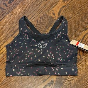 Nike Black Sports Bra with Floral Design